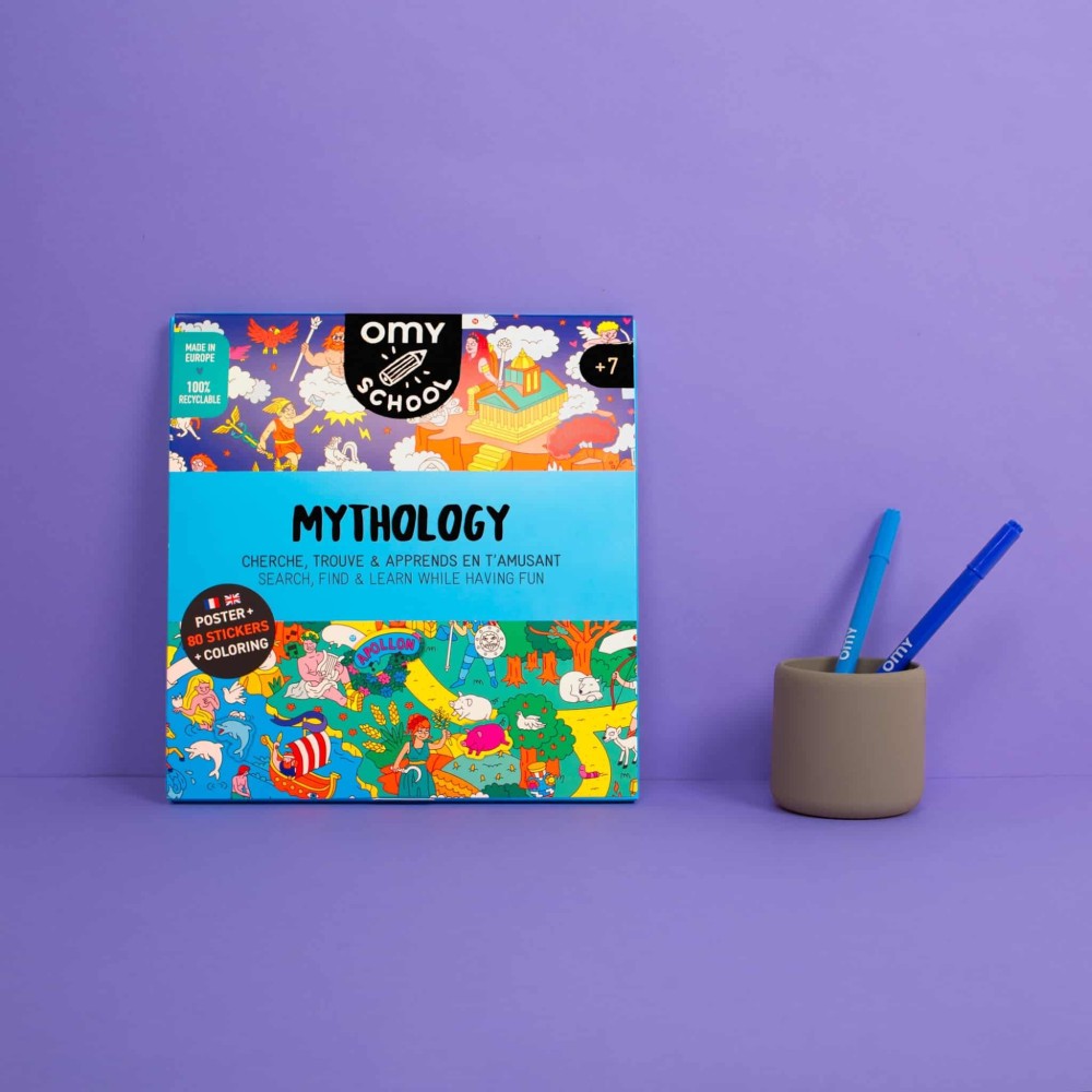 OMY Αφίσα Γίγας για Ζωγραφική με Αυτοκόλλητα School Μυθολογία
