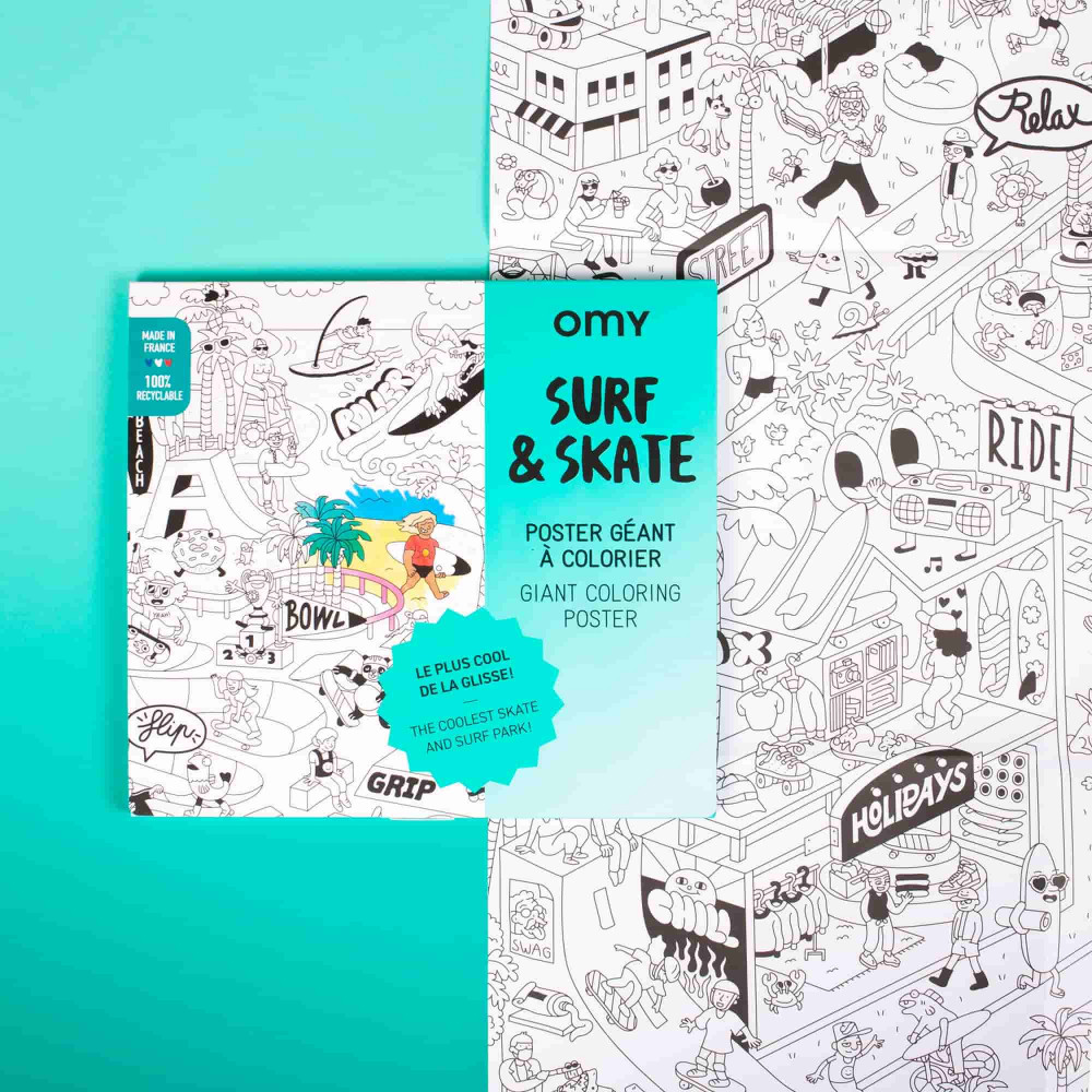 OMY Αφίσα Γίγας για Ζωγραφική Surf and Skate