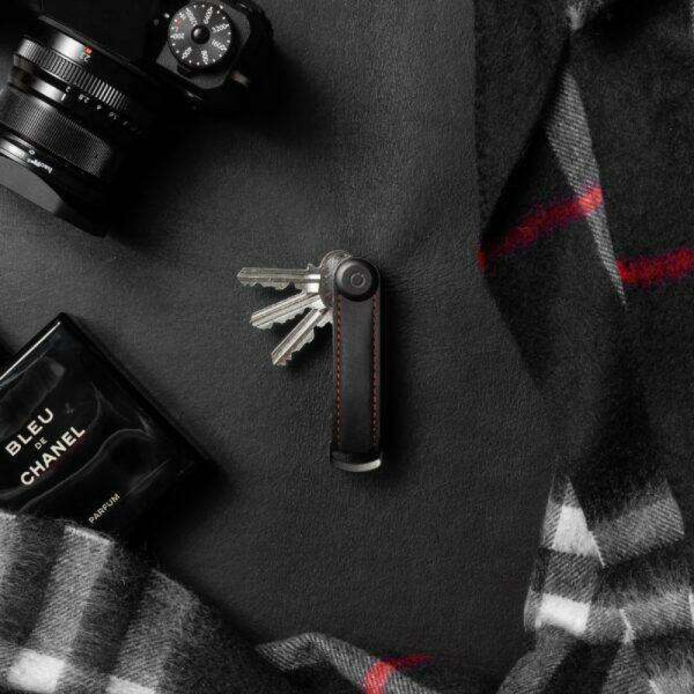 OrbitKey Crazy Horse Key Organiser Κλειδοθήκη Μπρελόκ (Obsidian Black - Red)