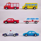 Pin Toys Σετ 6 Ξύλινα Οχήματα