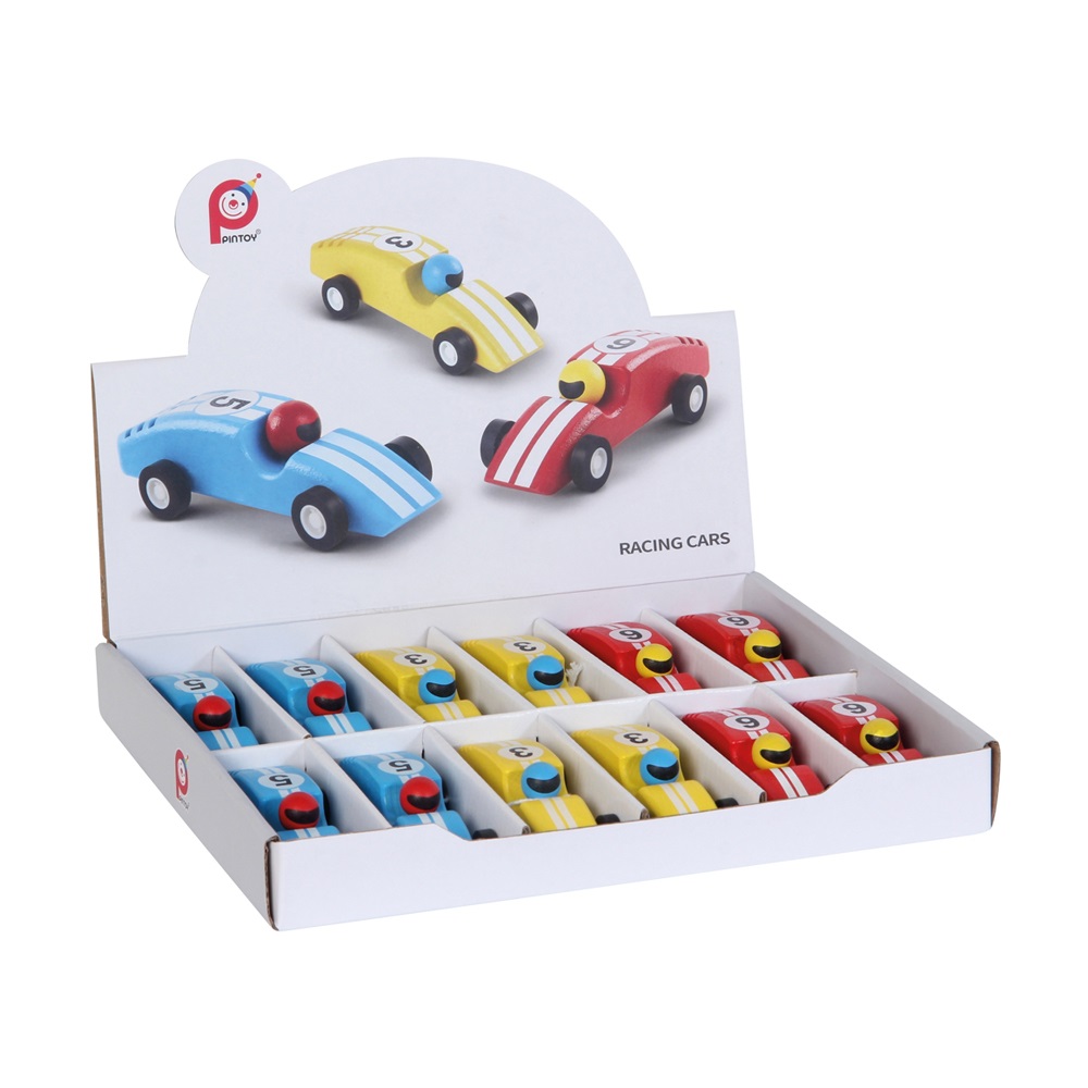 Pin Toys Ξύλινα Αυτοκινητάκια Pull Back Φόρμουλα 1