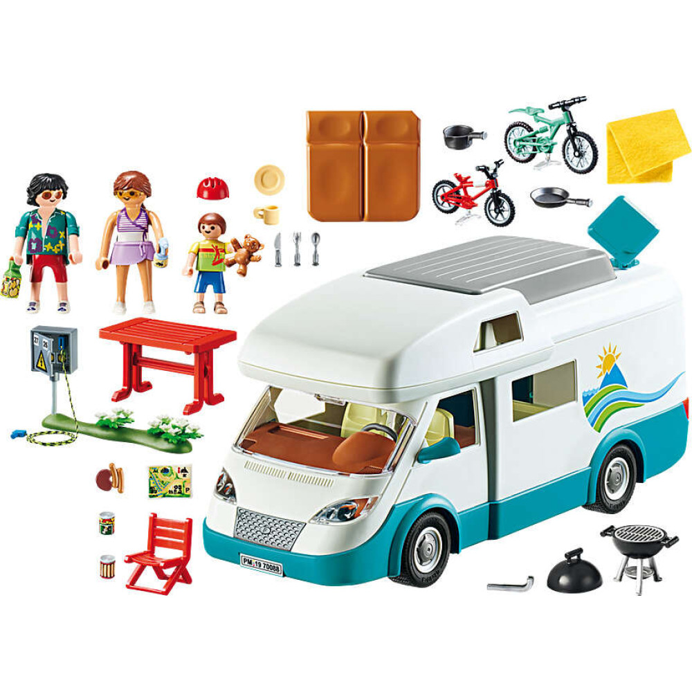 Playmobil Family Fun Αυτοκινούμενο Οικογενειακό Τροχόσπιτο (70088)