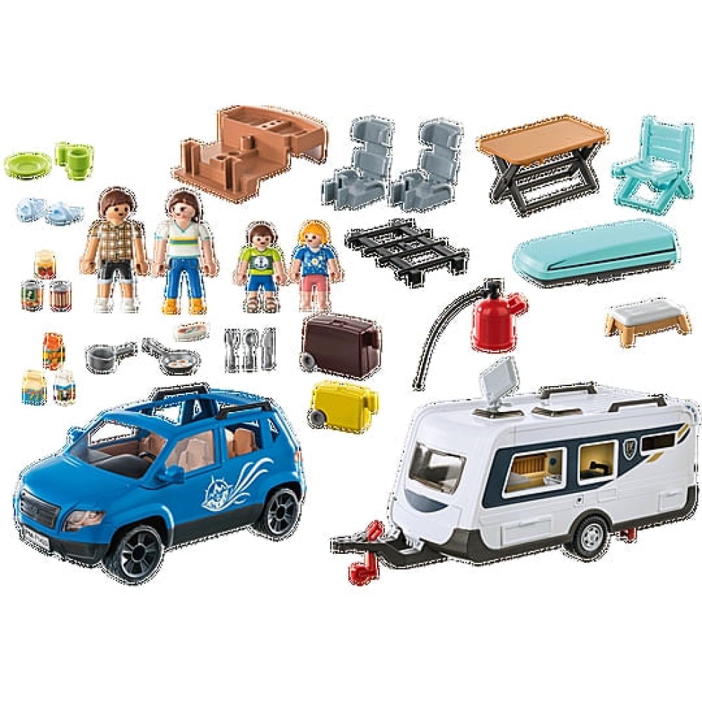 Playmobil Οικογενειακές διακοπές με ρυμουλκούμενο τροχόσπιτο (71423)