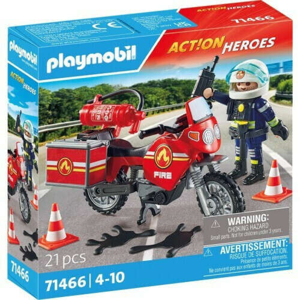 Playmobil Πυροσβέστης με μοτοσικλέτα (71466)