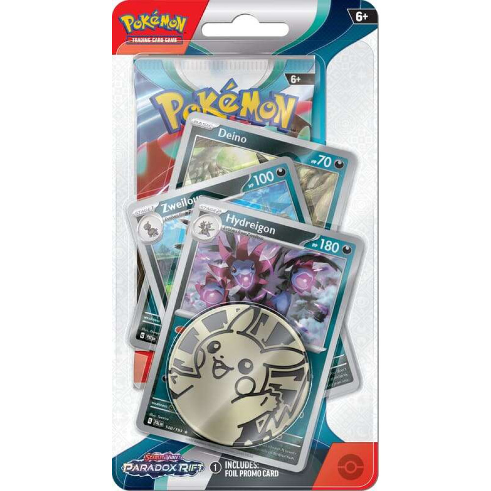 Pokémon SV4 Paradox Rift Premium Checklane Blister Hydreigon Zeilous Deino (POK854118)