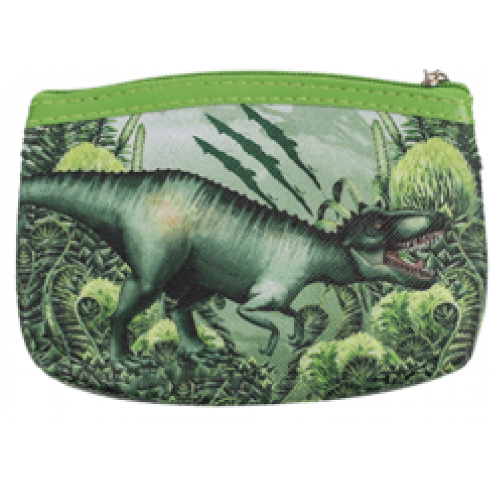 Πορτοφολάκι "Δεινόσαυρος" PVC με Φερμουάρ 13 x 9 cm Πράσινο - Σχέδιο 3