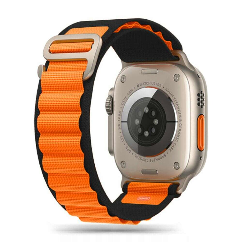 Tech-Protect Nylon λουράκι υφασμάτινο για Apple Watch 42/44/45/49mm (Black-Orange)