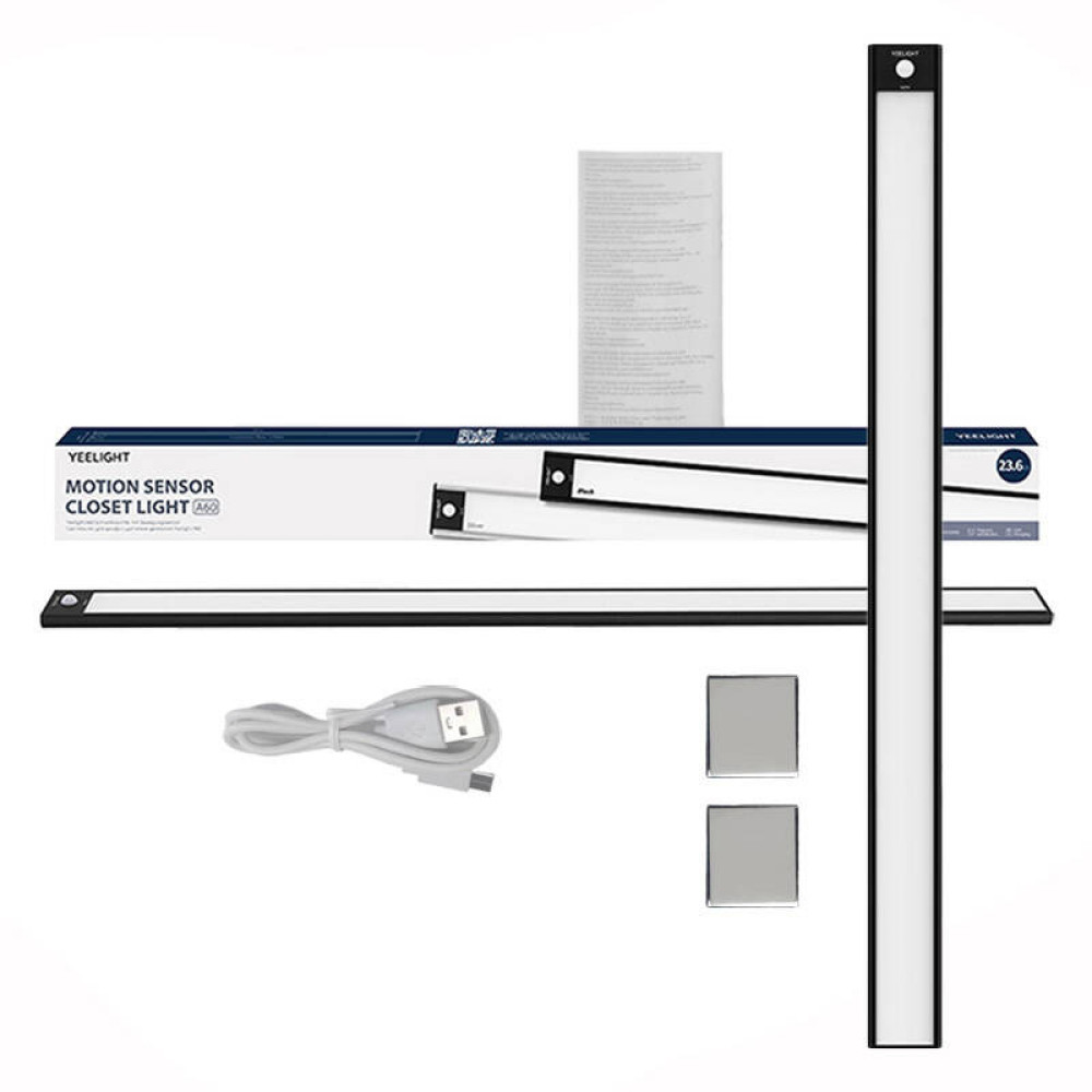 Yeelight Φωτιστικό Ντουλάπας/Ραφιών με Αισθητήρα Κίνησης 60cm 2700K (Μαύρο) (YLCG006)