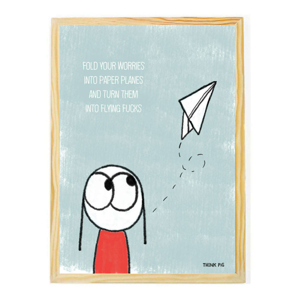 Think Pig Κάδρο με Αφίσα Paper Planes A4