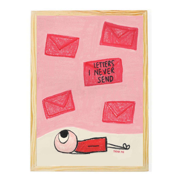 Think Pig Κάδρο με Αφίσα Letters I never Send A4
