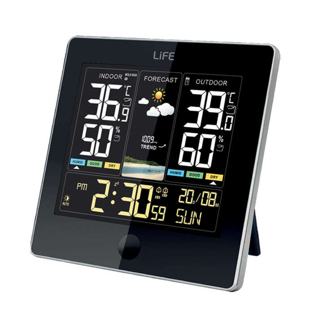 Life ALPINE Μετεωρολογικός σταθμός με ασύρματο εξωτερικό αισθητήρα και ρολόι/ξυπνητήρι