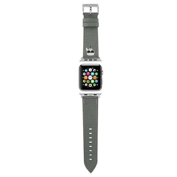 Karl Lagerfeld Saffiano KLAWLOKHG Λουράκι Σιλικόνης για Apple Watch 42/44 mm (Aσημί)