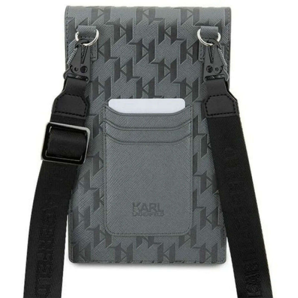Karl Lagerfeld KLWBSAKHPCG Saffiano Mono Choupette Τσαντάκι για Smartphone από Οικολογικό Δέρμα (Ασημί)