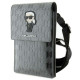Karl Lagerfeld KLWBSAKHPKG Saffiano Mono Ikonik Τσαντάκι για Smartphone από Οικολογικό Δέρμα (Ασημί)
