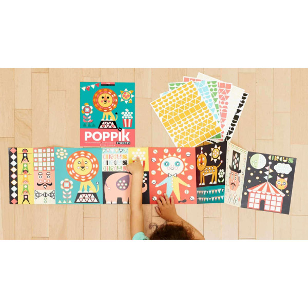Poppik Μεγάλο Μωσαϊκό με 750 Αυτοκόλλητα – Τσίρκο