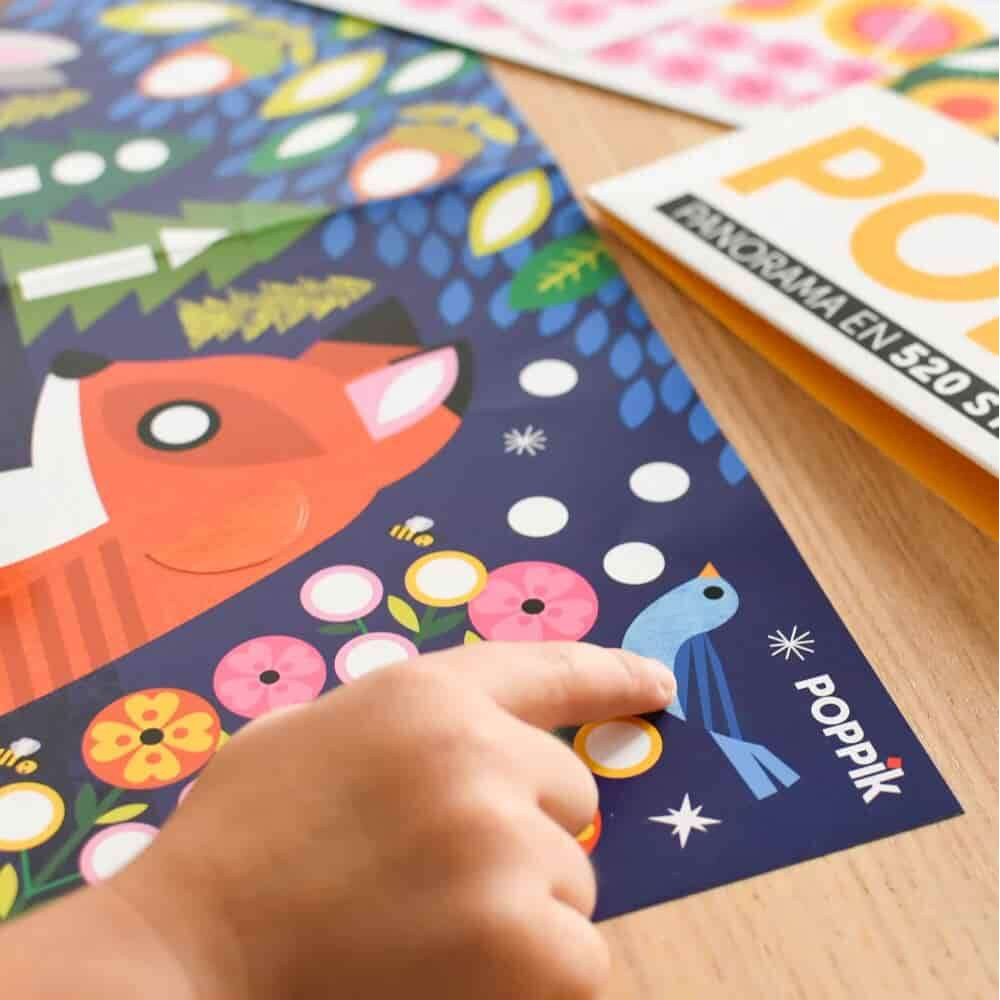 Poppik Μεγάλο Μωσαϊκό με 520 Αυτοκόλλητα – Μικρά Ζωάκια