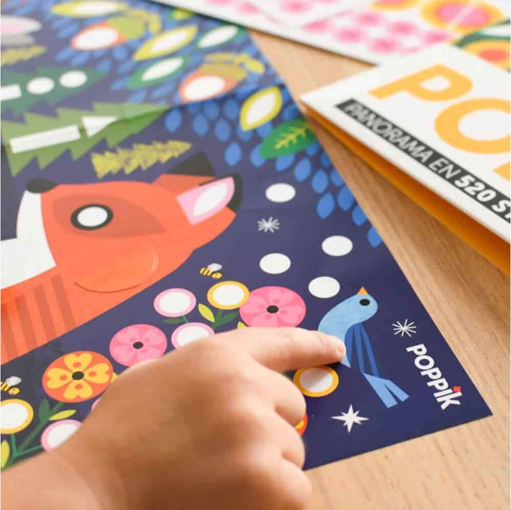 Poppik Μεγάλο Μωσαϊκό με 520 Αυτοκόλλητα – Μικρά Ζωάκια