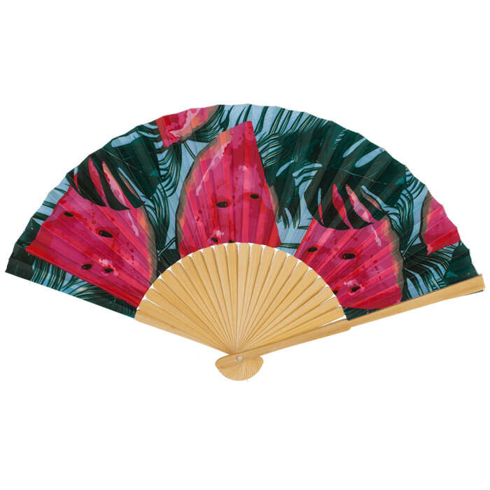 Βεντάλια Tropical από Μπαμπού 21 cm - Καρπούζι