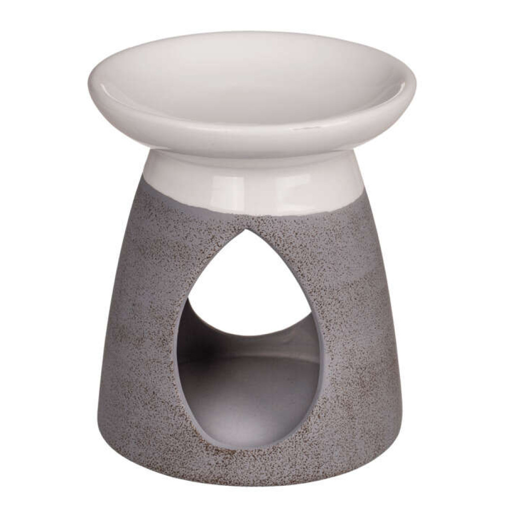 Κεραμικός Καυστήρας Αιθέριων Ελαίων Oil Burner (Γκρι-Λευκό)