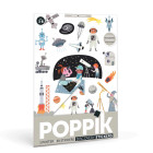 Poppik Mini Πόστερ με 23 Αυτοκόλλητα – Διάστημα