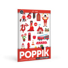 Poppik Mini Πόστερ με 26 Αυτοκόλλητα - Κόκκινο - Πόλη