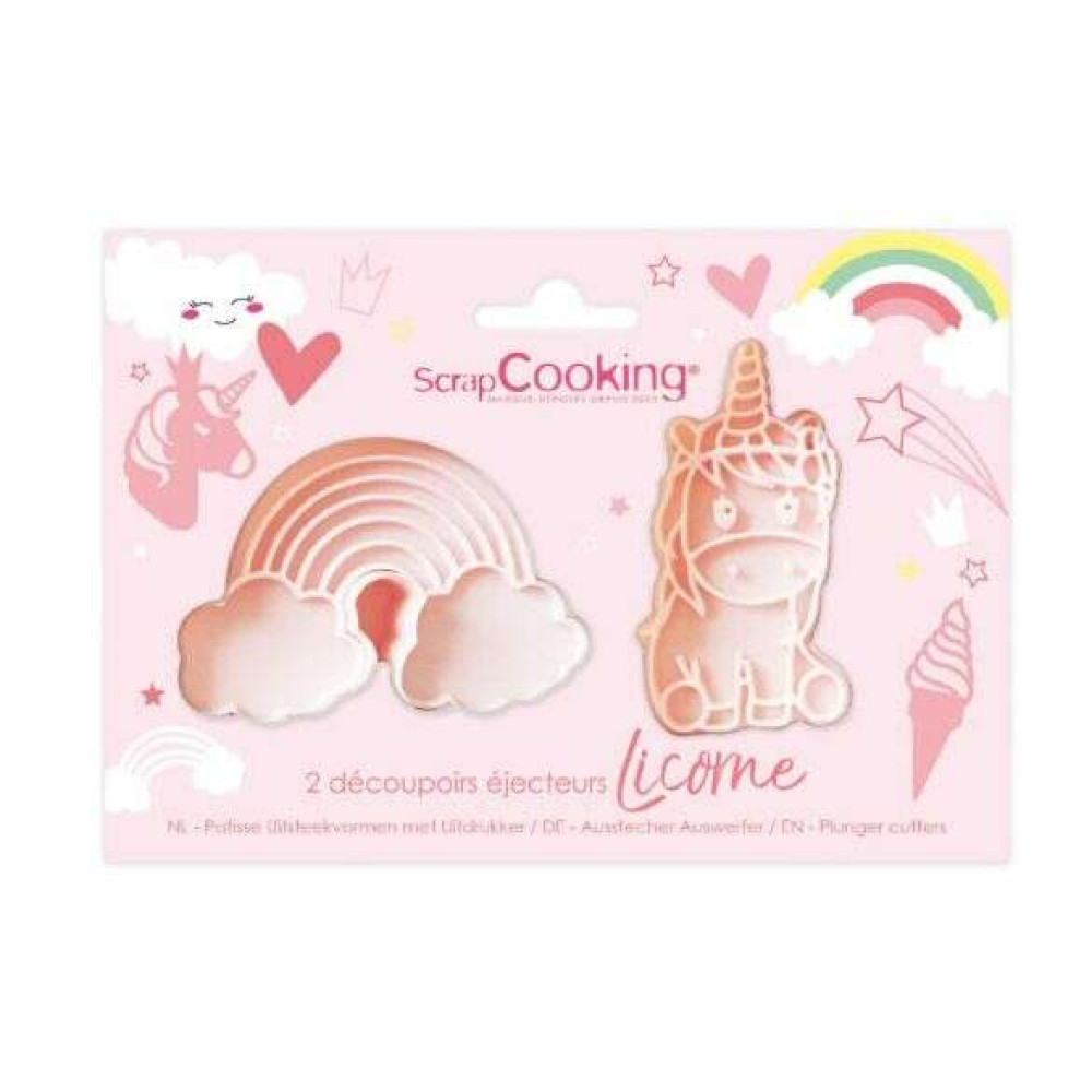 Scrap Cooking Σετ Καλούπια μπισκότων με έμβολο - Unicorn