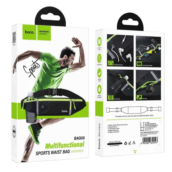 Hoco BAG05 τσαντάκι άθλησης μέσης (Μαύρο)