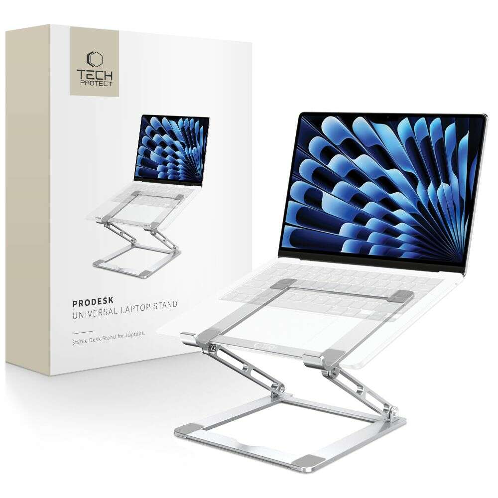 Tech-Protect Prodesk Βάση Στήριξης για Laptop έως 17.3" (Ασημί)