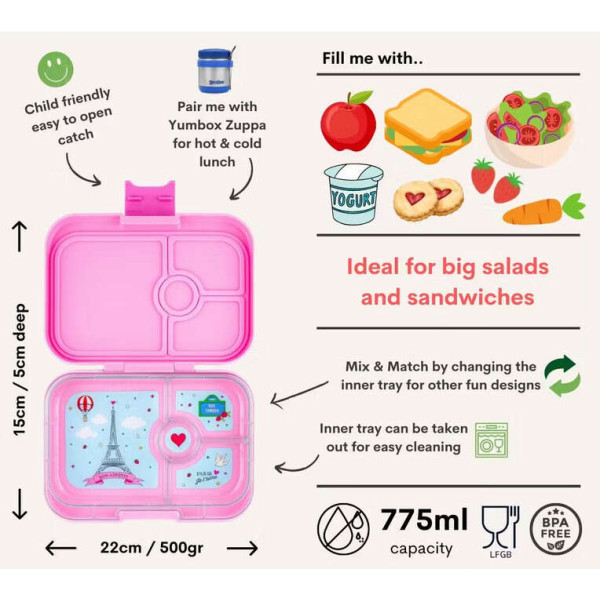 Yumbox Panino Φαγητοδοχείο με 4 χωρίσματα (Lavante Purple - Unicorn)