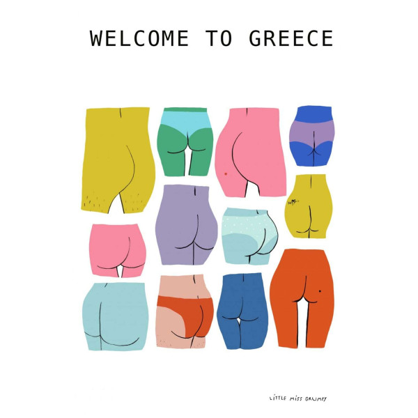 Little Miss Grumpy Κάρτα Welcome to Greece (10 x 15 cm)