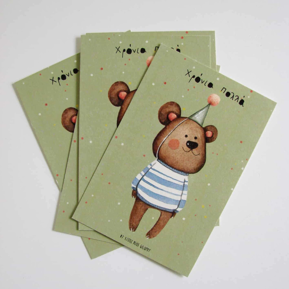 Little Miss Grumpy Birthday Bear (10 x 15 cm)