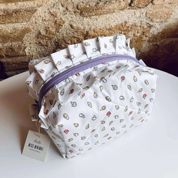 Miss Minimal Zipper Box Νεσεσέρ Ice Cream With Ribbons (22 x 13 x 23 cm)