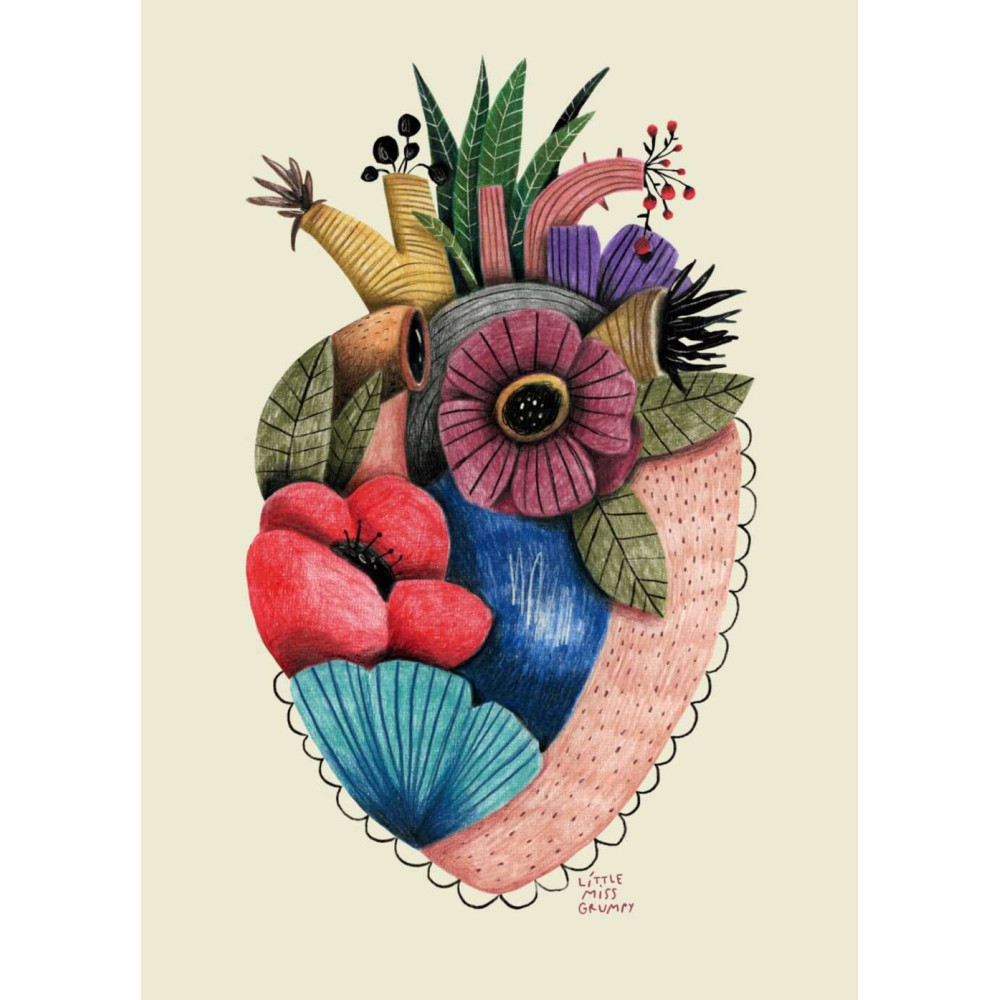 Little Miss Grumpy Blooming Heart (10 x 15 cm)
