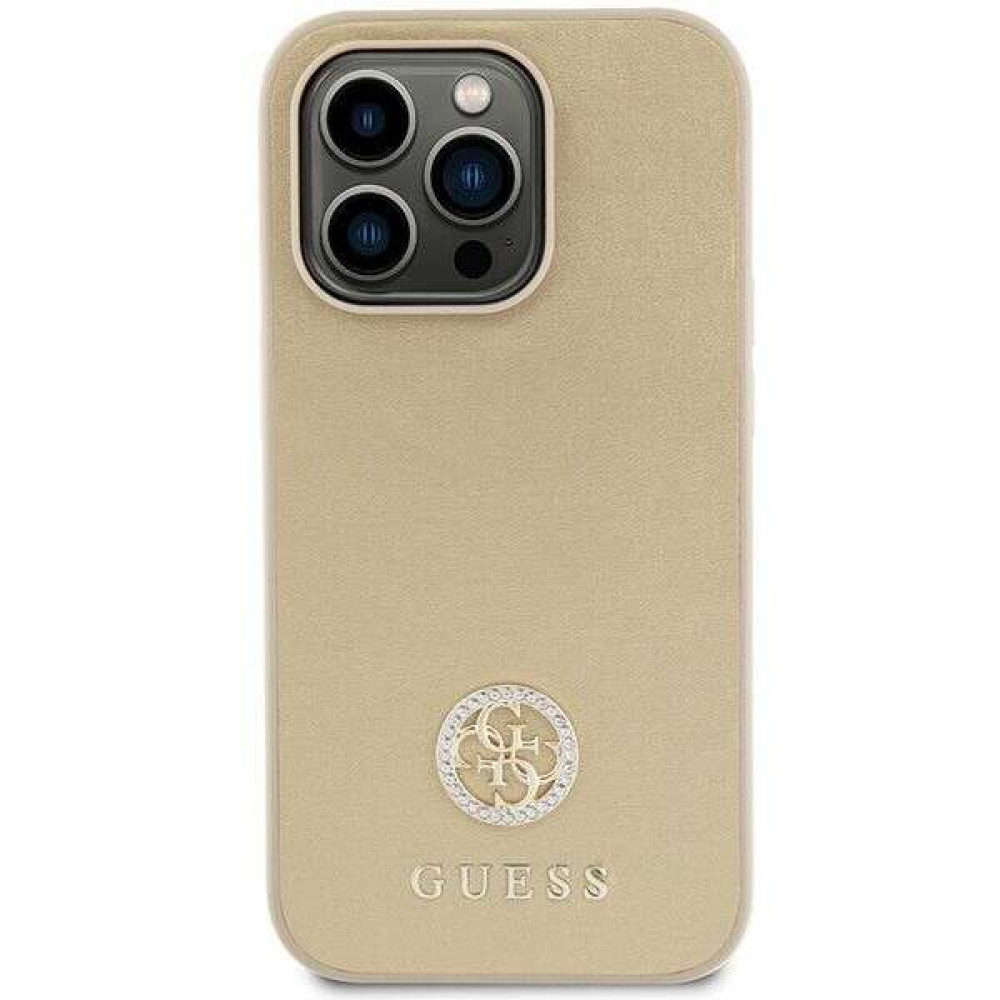 Guess Θήκη Backcover για Apple iPhone 15 Pro Strass Metal Logo (Χρυσό)
