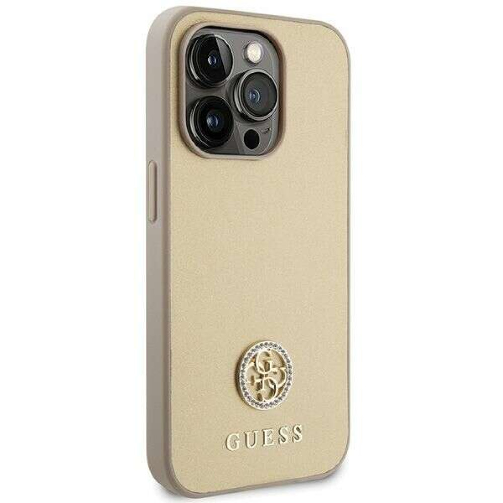 Guess Θήκη Backcover για Apple iPhone 15 Pro Strass Metal Logo (Χρυσό)