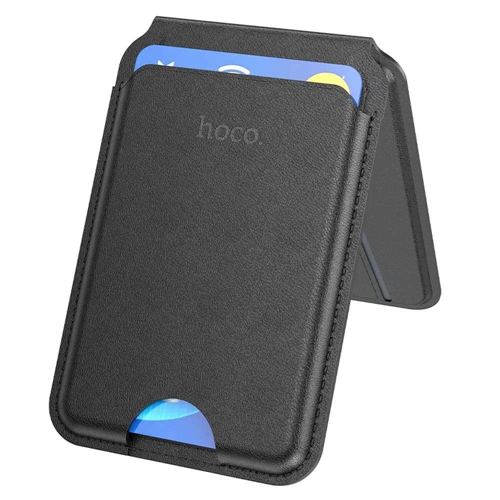 Hoco GT3 Magsafe Card Holder Mαγνητική Θήκη Καρτών από Οικολογικό Δέρμα (Μαύρο)