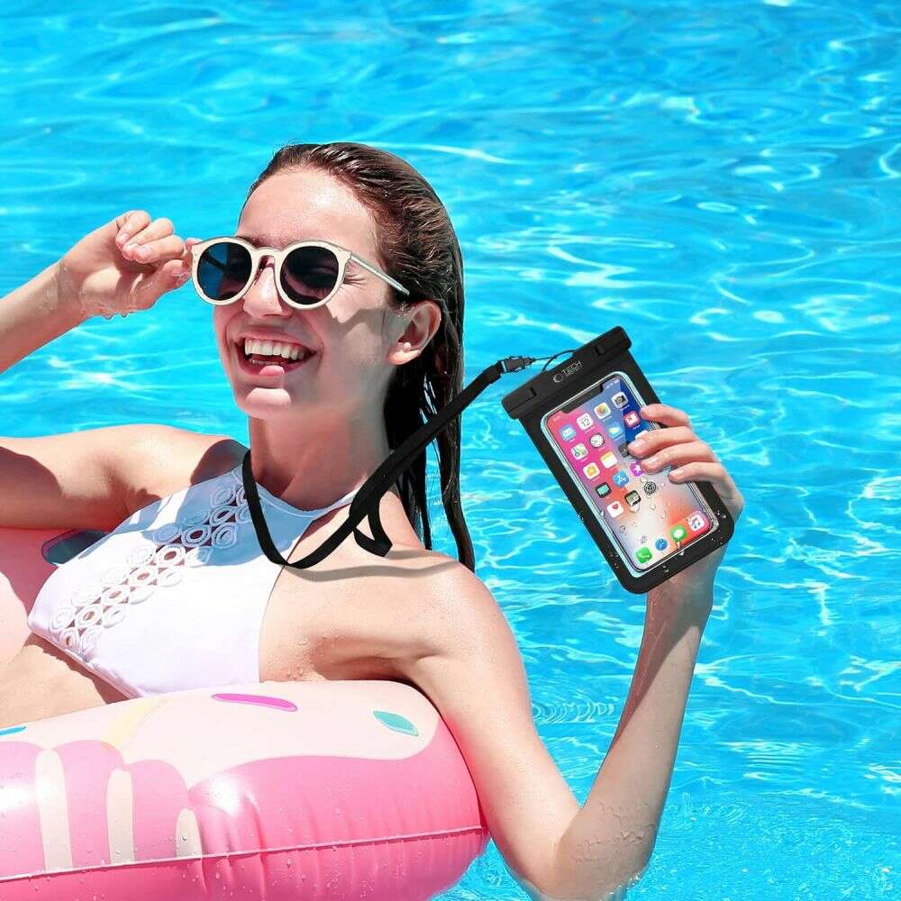 Tech-Protect UWC9 Αδιάβροχη Θήκη για Κινητό Universal Waterproof Phone Case 8.9" (Μαύρο/Πορτοκαλί)