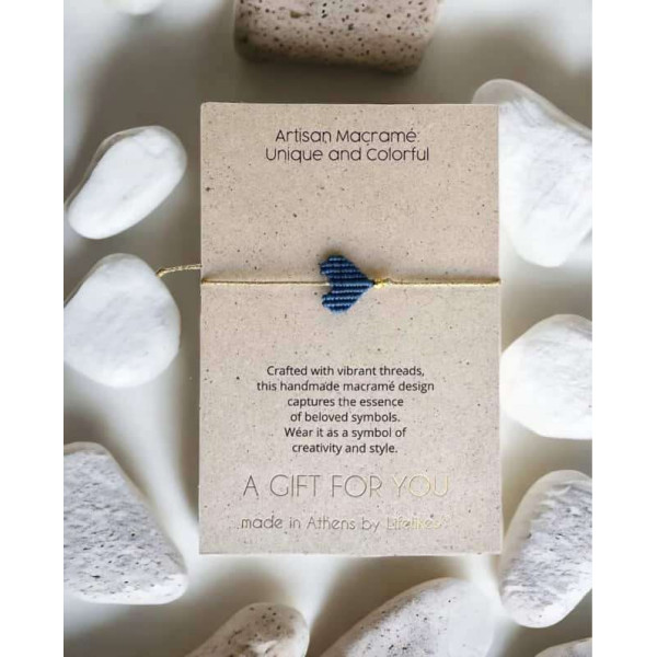 LifeLikes Μακραμέ Καρδιά Μπλε