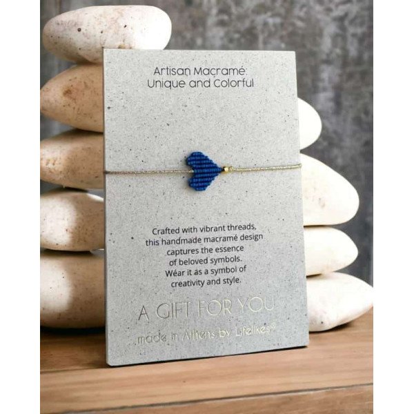 LifeLikes Μακραμέ Καρδιά Μπλε