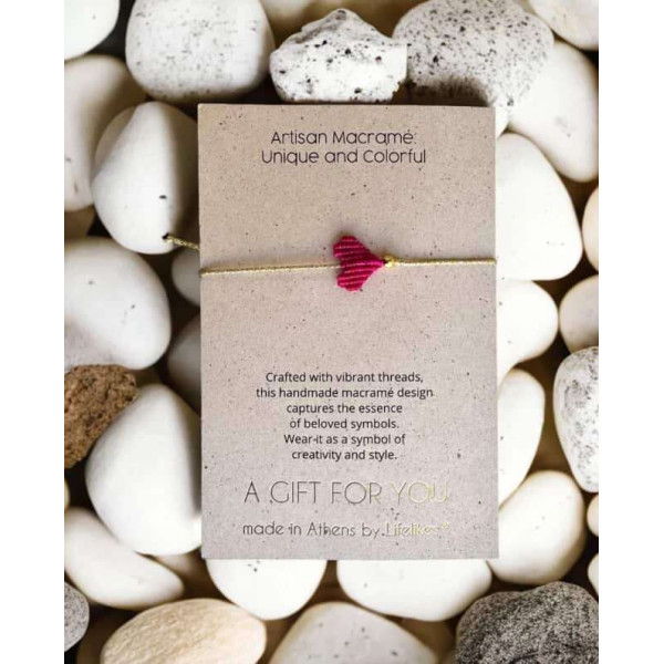 LifeLikes Μακραμέ Καρδιά Magenta