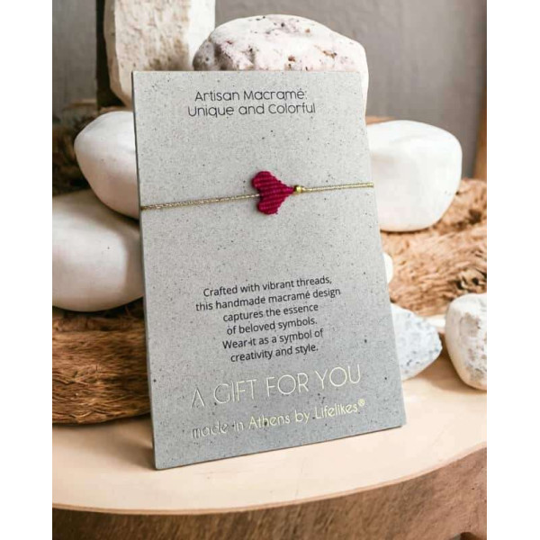 LifeLikes Μακραμέ Καρδιά Magenta