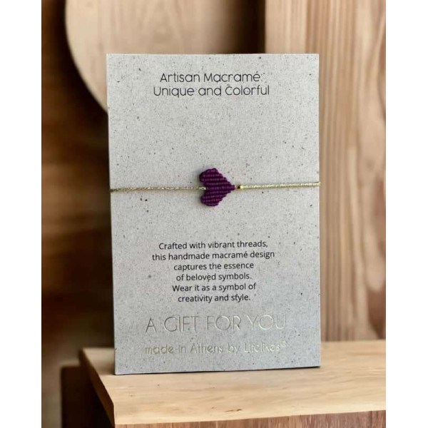 LifeLikes Μακραμέ Καρδιά Μωβ