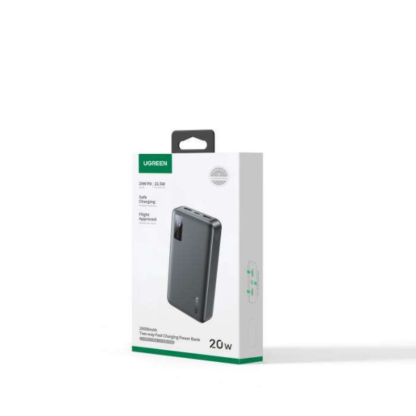 Ugreen PB312/25683 Power Bank 20000mAh 20W PD x 1 & QC3.0 x 2 (Μαύρο)