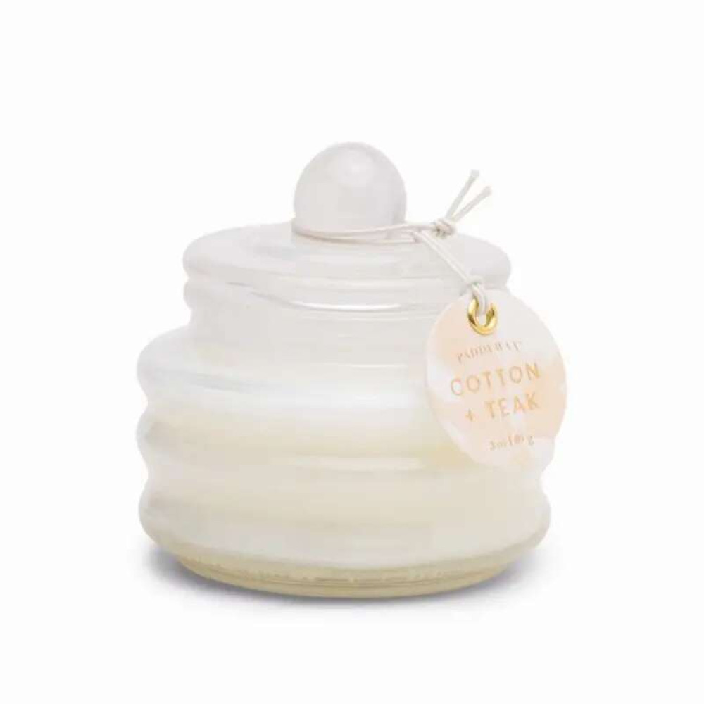 Paddywax Beam Αρωματικό Λευκό Κερί Με Καπάκι Cotton & Teak 85gr