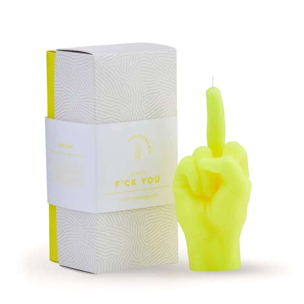Candlehand Κερί Χειρονομίας F*ck you Φλούο Κίτρινο 380gr