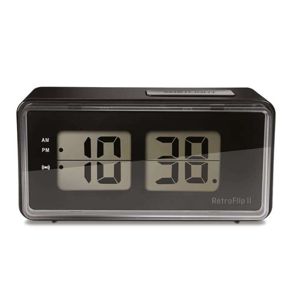 Life RETROFLIP II Ψηφιακό ρολόι / ξυπνητήρι με οθόνη LCD και retro flip design (Μαύρο)