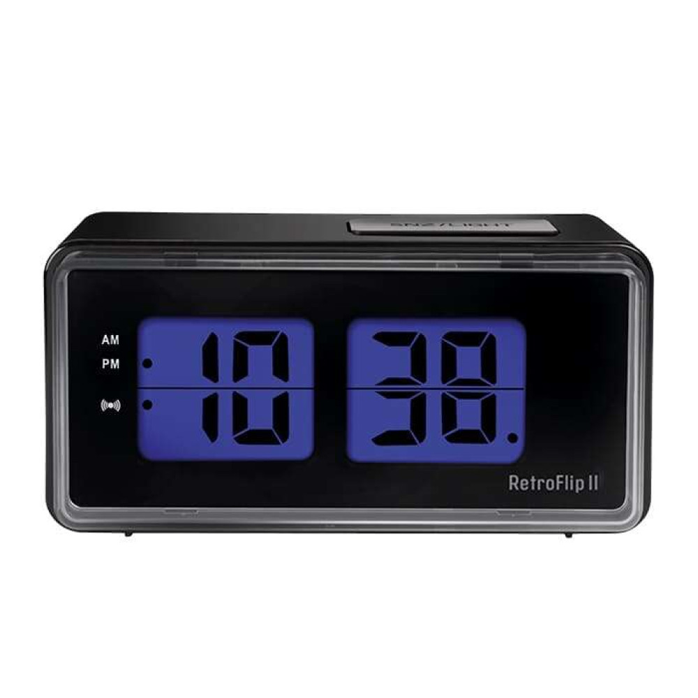 Life RETROFLIP II Ψηφιακό ρολόι / ξυπνητήρι με οθόνη LCD και retro flip design (Μαύρο)