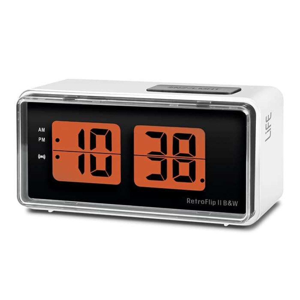 Life RETROFLIP II B&W Ψηφιακό ρολόι / ξυπνητήρι με οθόνη LCD και retro flip design (Λευκό)