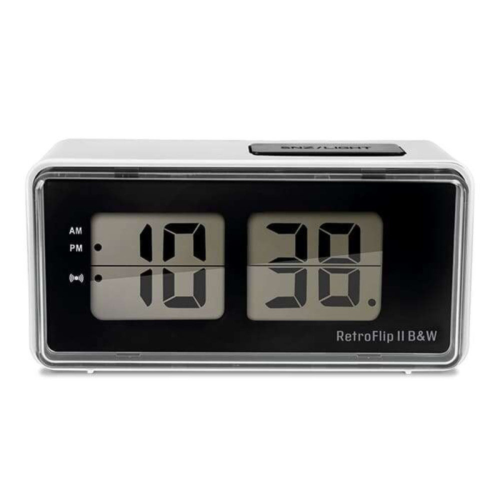 Life RETROFLIP II B&W Ψηφιακό ρολόι / ξυπνητήρι με οθόνη LCD και retro flip design (Λευκό)
