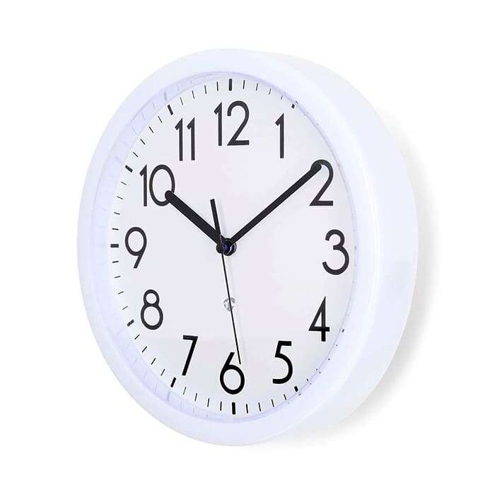 Nedis CLWA105WT Ρολόι τοίχου με μεγάλους αριθμούς 22cm (Λευκό)